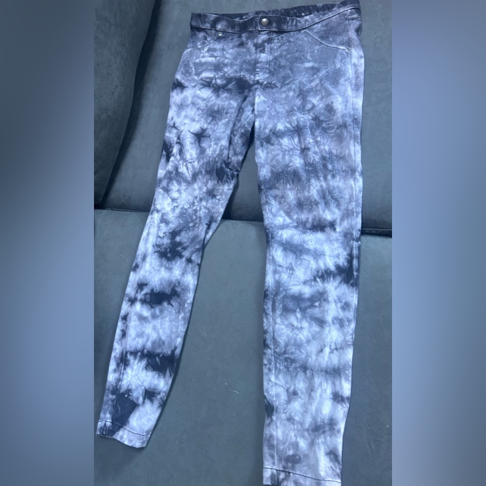 Soft Tie Dye Jegging Stretchy Pull on Pants Back Pockets Leggings Small Medium M